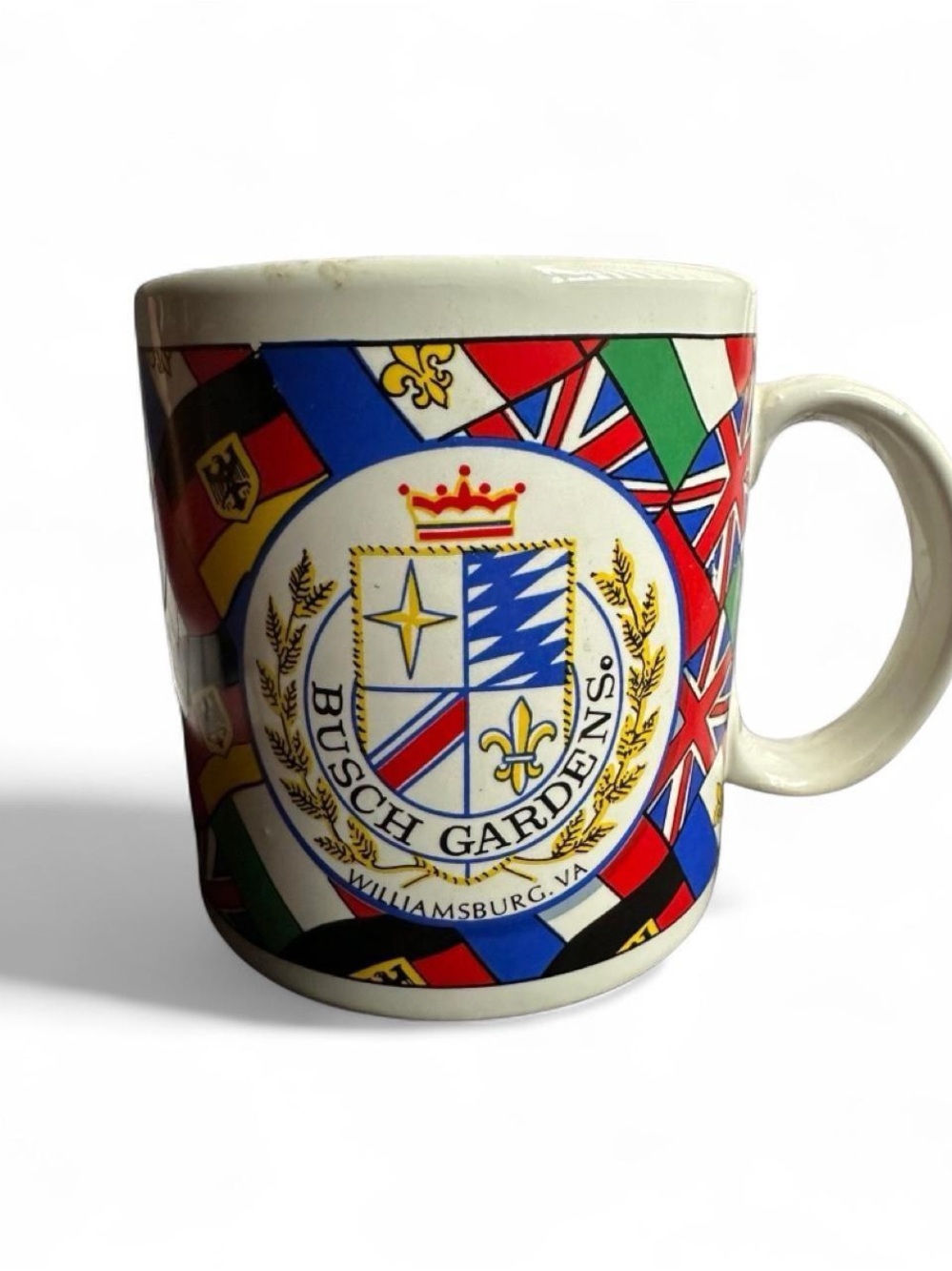 Vintage Busch Gardens Williamsburg Multicolor Ceramic Coffee Mug